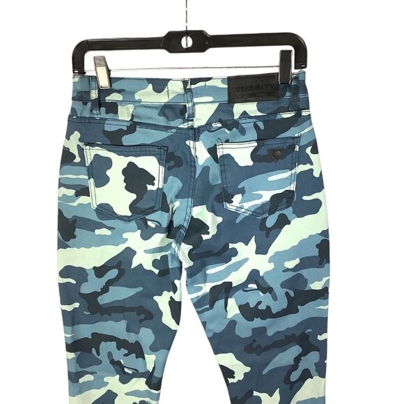 Celebrity Ace Women's Camouflage Jeans  Flare & Wide Leg Blue 28in Waist - Picture 4 of 9